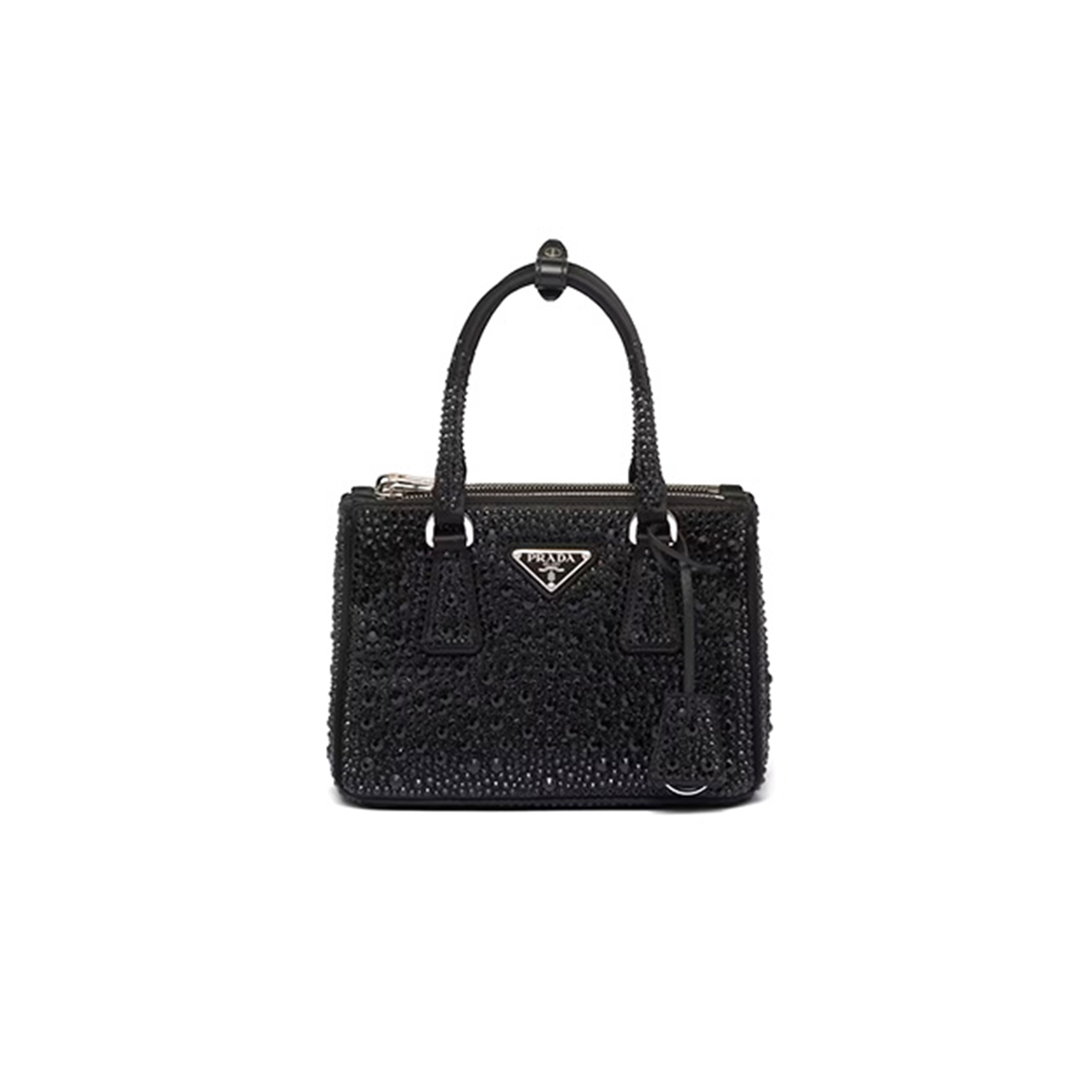 PRADA GALLERIA SATIN MINI-BAG WITH CRYSTALS 1BA906 (20*14.5*9.5cm)